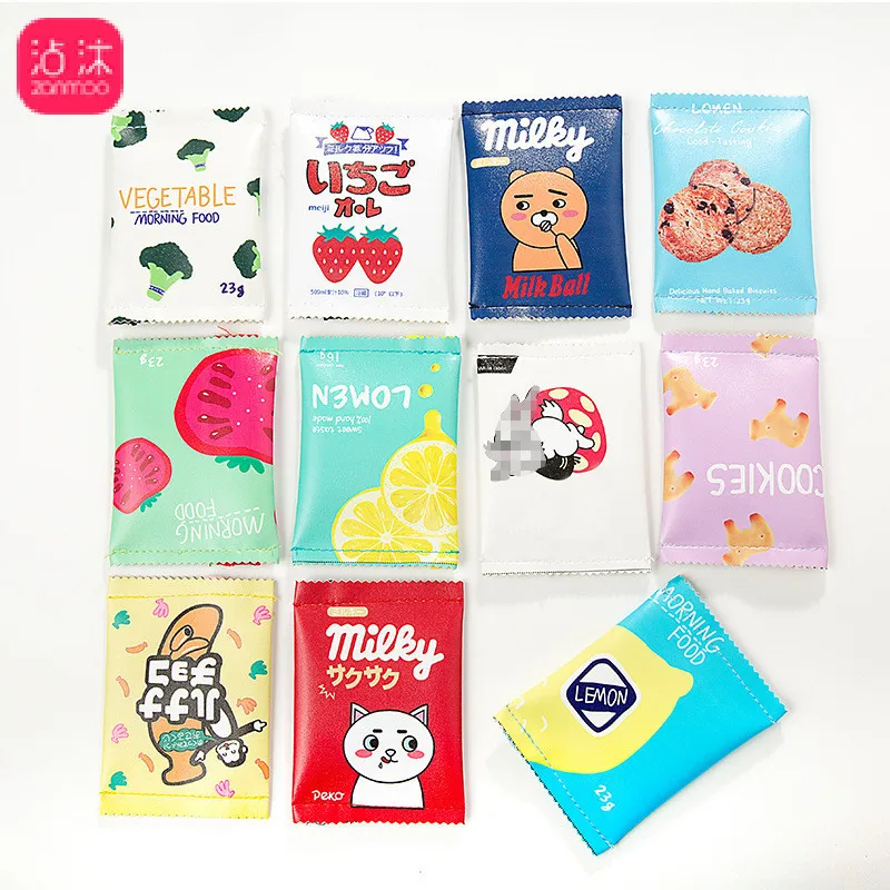 

0431 Cute Simple Purse Model Coins Biscuit Clutch Mini Snacks Fun Bag Dark Cell Korean-style