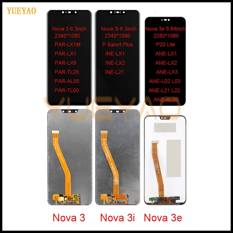 For Huawei Nova 3 Touch Screen LCD Display PAR LX1 LX9 3i INE LX2 L21 3e ANE LX3 L23 | Мобильные телефоны и аксессуары