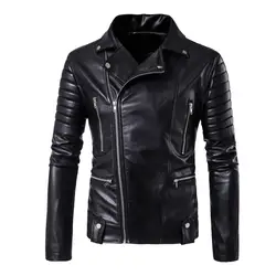 Мужская зимняя кожаная куртка Байкерская мотоциклетная куртка на молнии с длинными рукавами, пальто, топ, блузки casaco masculino jaqueta masculino ropa mujer