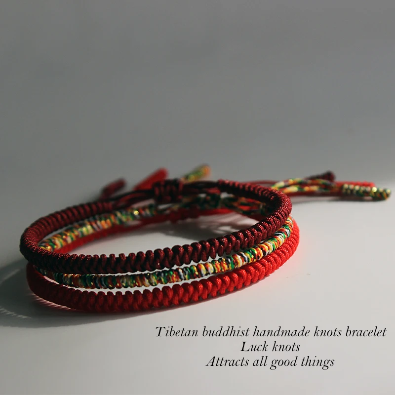New Lucky Red String Bracelet Men Women Tibetan Buddha Prayer Handmade Yoga Prayer Rope thread Bracelet Size Adjustable