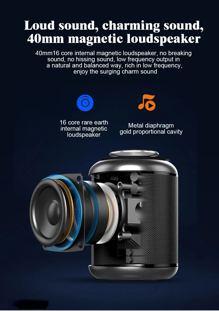 5 Вт внутренний Магнитный динамик Bluetooth динамик водонепроницаемый звук сабвуфер Домашний Беспроводной Стерео громкоговоритель