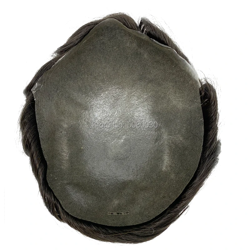 Парики Toupee для мужчин искусственная кожа 100% натуральные человеческие волосы