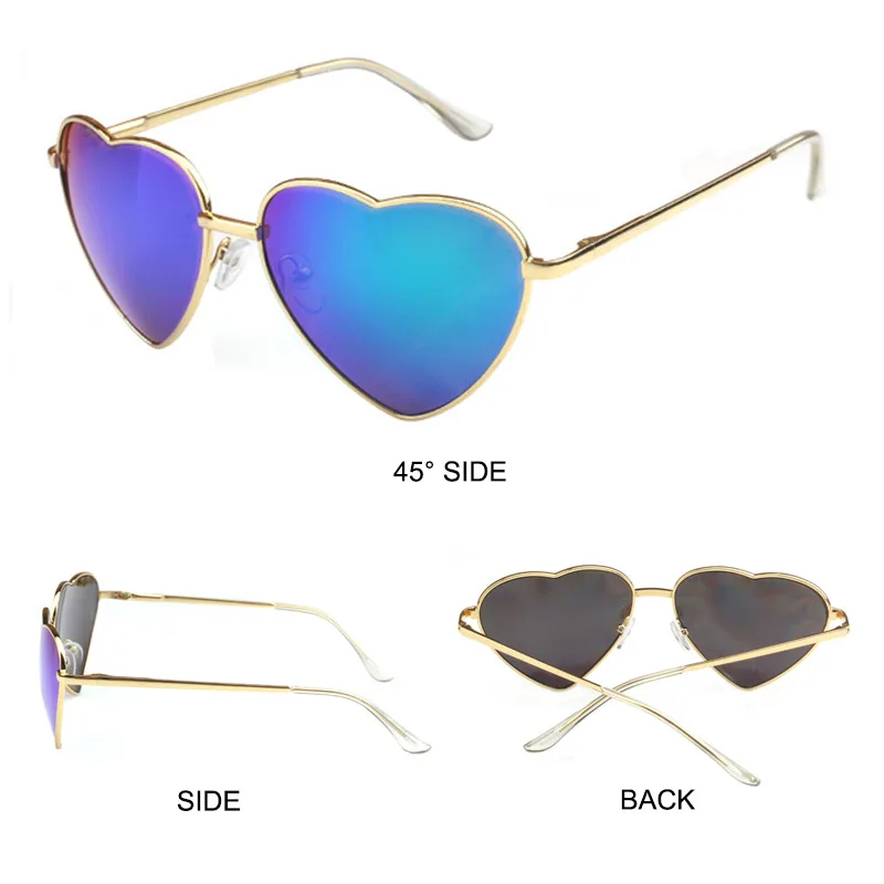 Fashion Heart Shape Sunglass Lovely UV400 Mirror SunGlass Kids Adults Eyewear B3