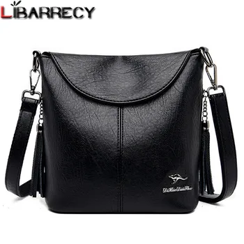 

Solid Color PU Leather Bucket Bag for Women 2020 Summer Fashion Design Letter Vintage Bags Large Capacity Shoulder Crossbody Bag