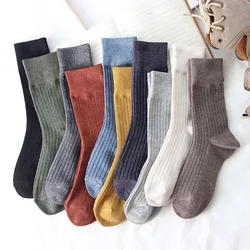 1 Pair Tube Socks Women Autumn Winter Fashion Knitted Woman Sock Solid Japan Style Cute Long Socks for Women Harajuku Streetwear