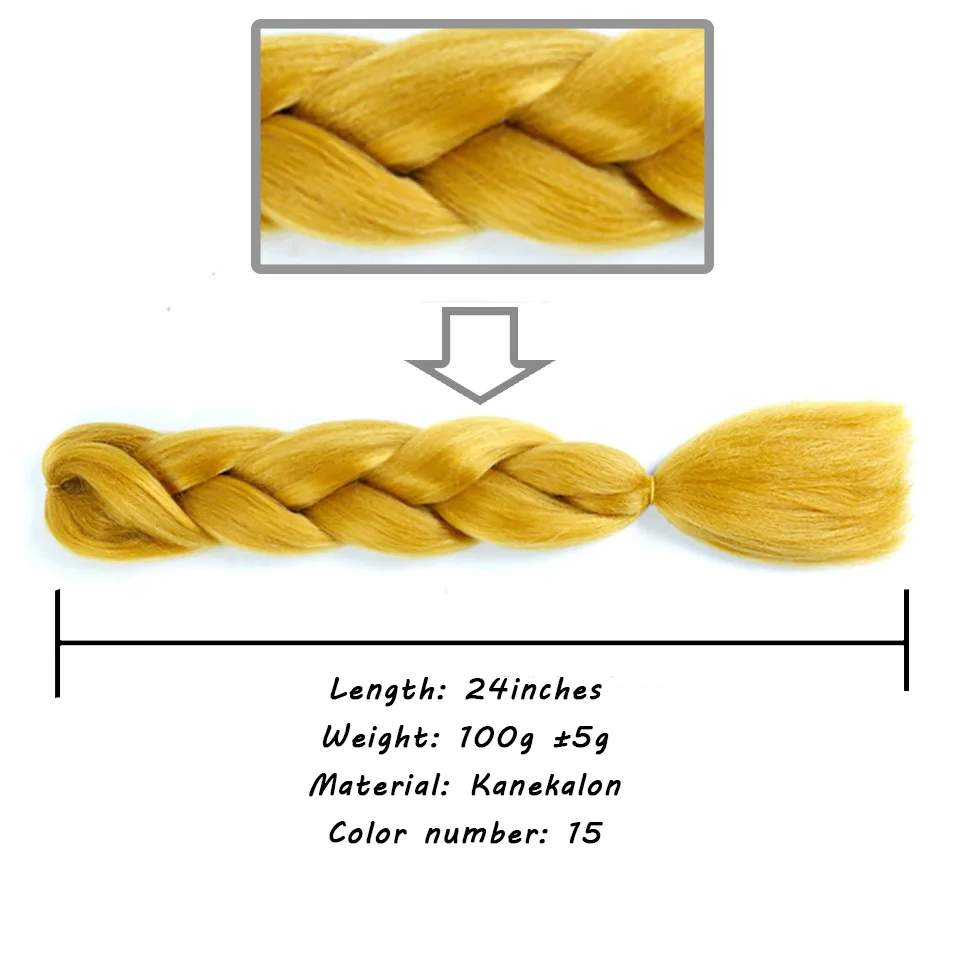 Волосы, одна штука, 24 дюйма, синтетические косички, волосы из теплового волокна, косички, 100 г/шт., чистый цвет, крючком, огромные косички, аксессуары для волос - Цвет: P1B/613