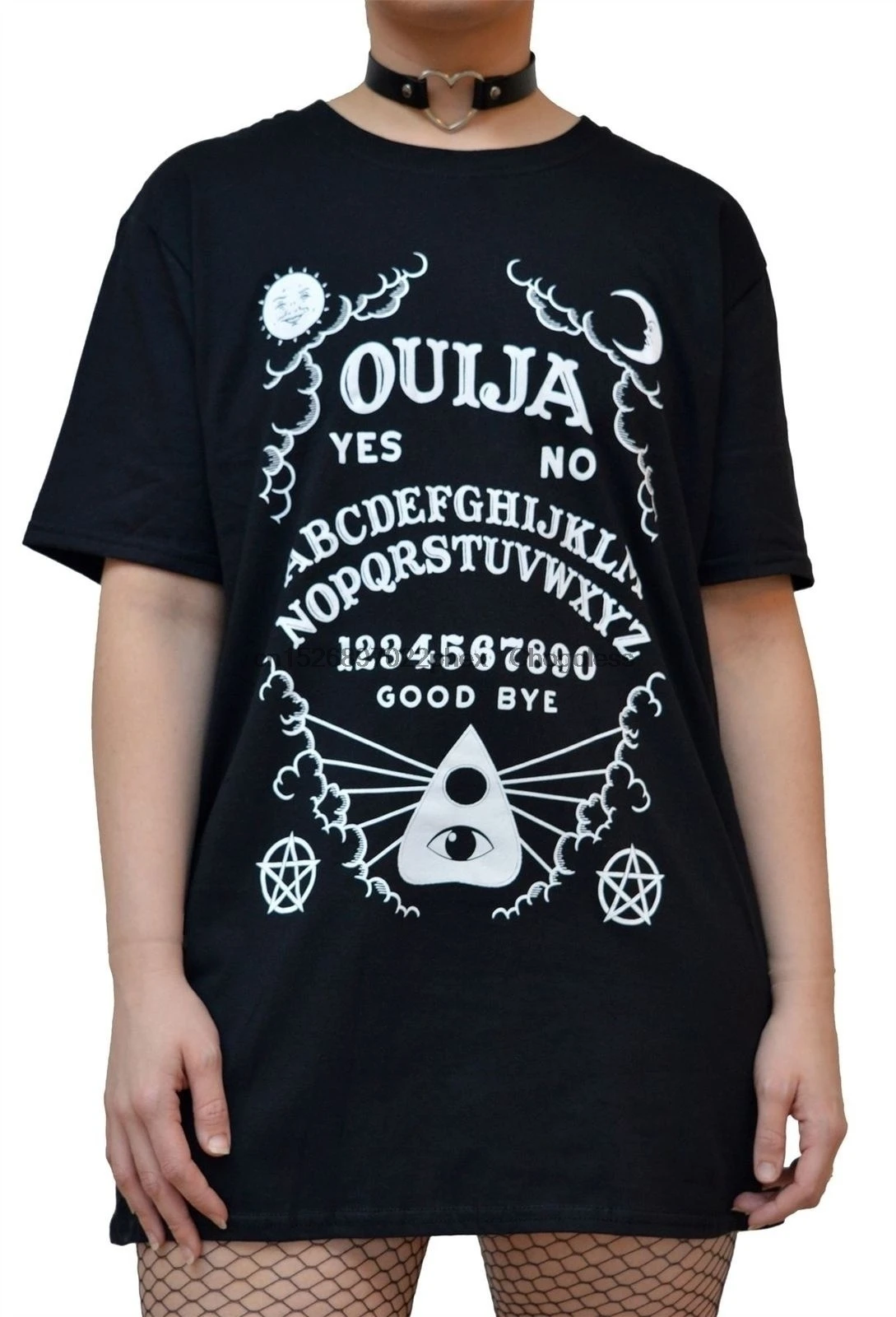 Новая футболка Ouija Board черная убивающая оккультистического духа пентаграмма