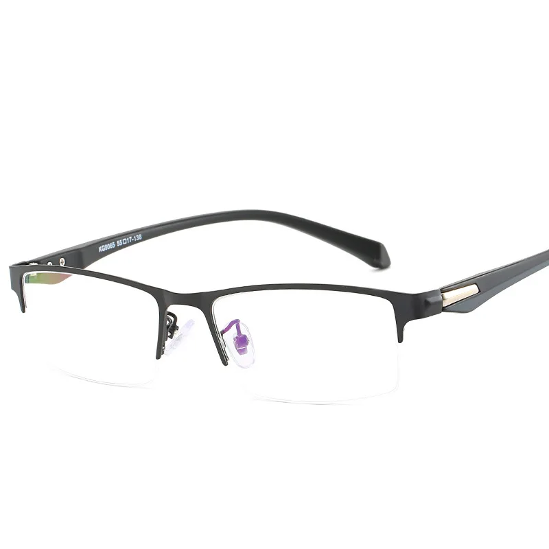 XojoX, деловые очки, оправа для мужчин, сплав, полуоправа, квадратные очки для близорукости 0-1,0-1,5-2,0-2,5-3,0-3,5-4,0 - Цвет оправы: bk-150
