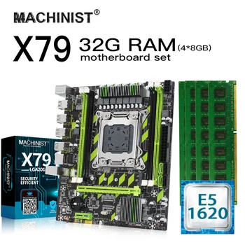 

X79 motherboard LGA 2011 set kit with Intel Xeon E5 1620 processor and 32G(4*8G) DDR3 ECC RAM memory M-ATX M.2 NVME SATA3.0
