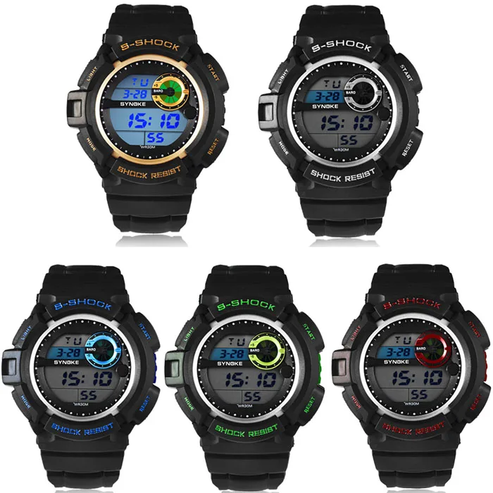 

Digital Watch Men Chronograph 1PC Mens Waterproof Sports Digital LED Alarm Day Date Rubber Band Wrist Watch Relogio Masculino