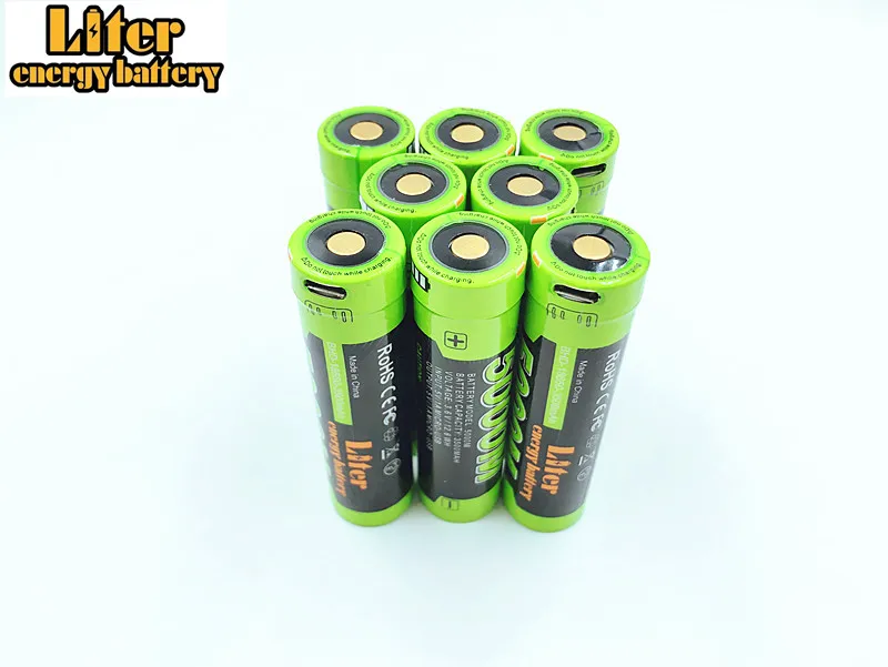 2 шт. 18650 5000 м внешний аккумулятор USB 3 7 V 3500mAh Интеллектуальный литий ионный 4
