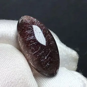 

Natural Fireworks Super 7 Seven Rutilated Quartz Adjustable Ring Cabochon 925 Sterling Silver 16*8*5mm Beads Rings AAAA