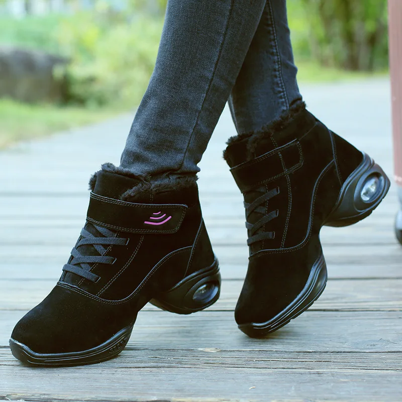 

2019 New Style Shoes for Square Dance Genuine Leather plus Cotton Warm Dance Shoes Women's Adult plus Velvet Sailor Jazz Jump Da