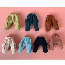 Pantalon Cargo en peluche de 7 couleurs, vêtements de poupée Ob11, 1/12, maison de poupée, 16cm, accessoire universel BJD GSC Obitsiu 11