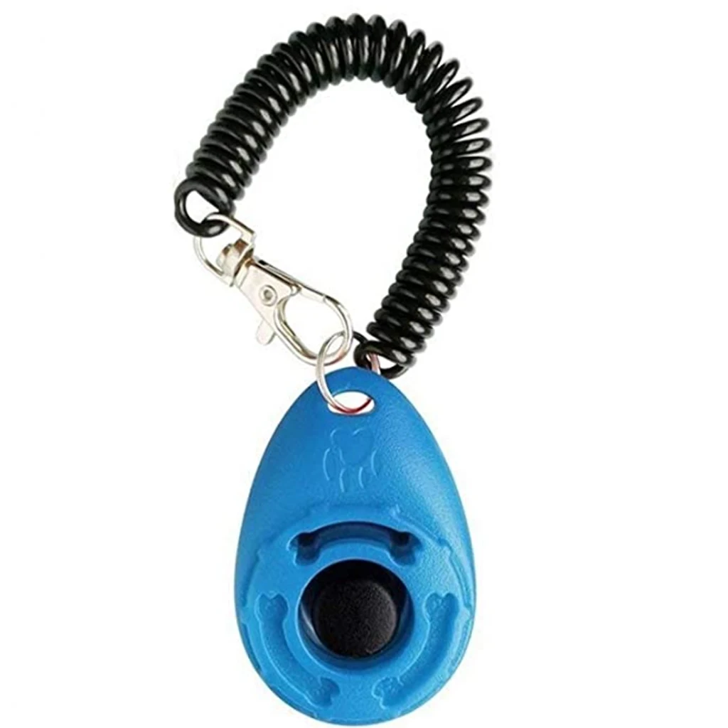 New Portable Dog Whistle Cat Button Clicker Trainer Agility Aid Wrist Strap