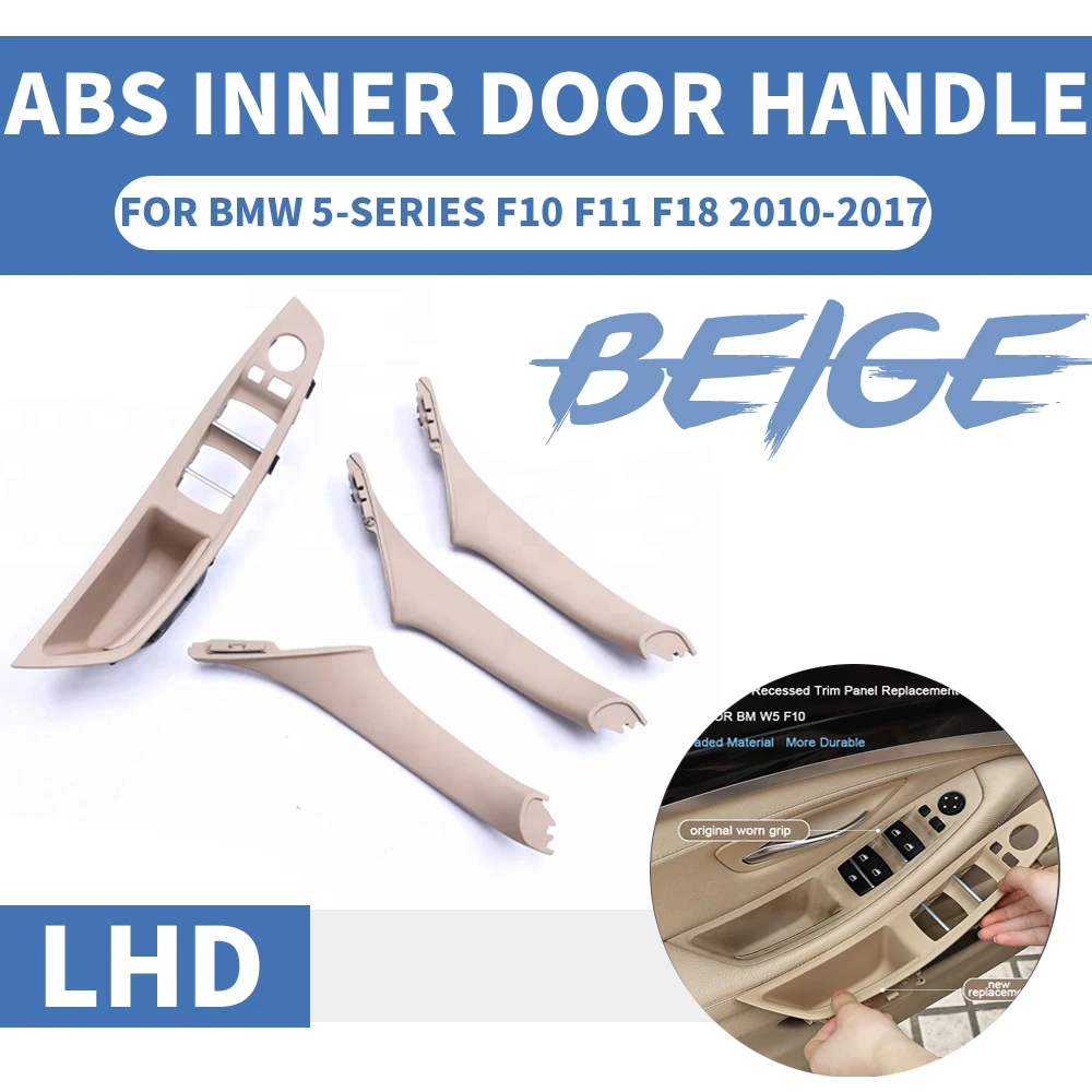buy 4PCS Left Hand Drive LHD For BMW 5 series F10 F11 520 525 Gray Beige Black Car Interior Door Handle Inner Panel Pull Trim Cover