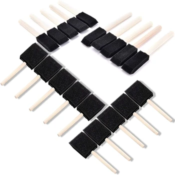 

40 Pcs Foam Sponge Paint Brush Wood Handle Paint Brush Set Painting Tool for Acrylics Stains Varnishes Art Supplies