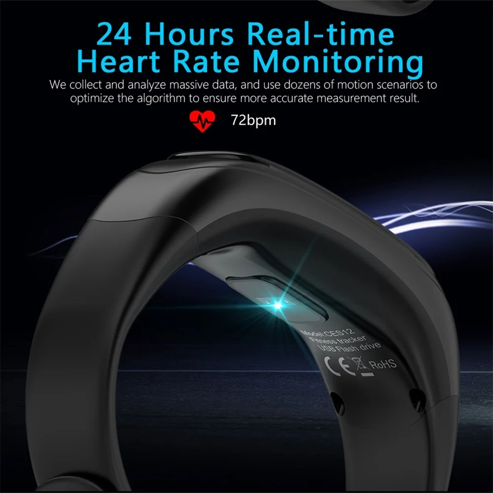  Smart Bracelet With U Disk USB2.0 32GB Sports Health Smart Band For Android ios Phone Sleep Heart R