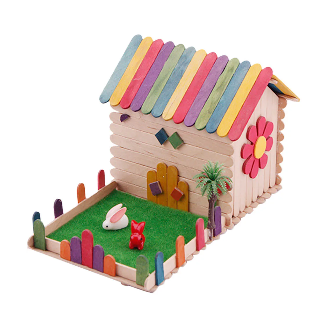  DIY Handmade Sand Table Cottage Architectural Model Bunny Ice Cream Assembly Educational Toys