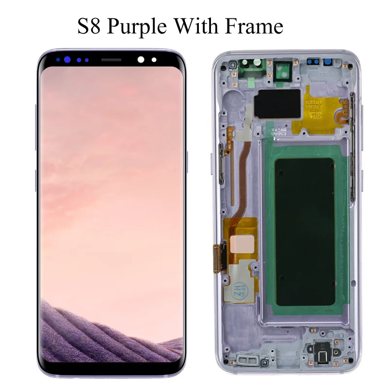 S8 Purple Frame Экран 5,8 ''S8 для SAMSUNG Galaxy S8, сменный сенсорный ЖК-экран G950F G950 с рамкой - Цвет: S8 Purple Frame