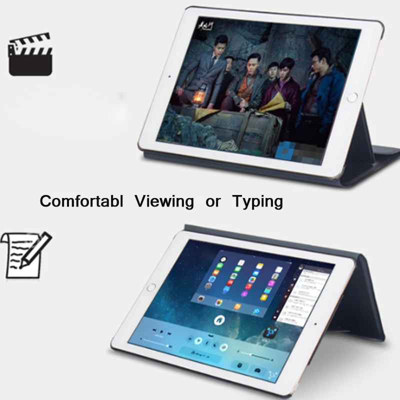 [] беспроводной bluetooth клавиатура чехол для iPad Pro 10,"&, все-в-одном дизайн+ тонкий кожаный чехол+ умный чехол