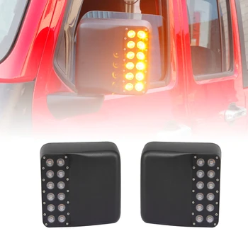 

1 Pair Door Side Mirror Housing Rearview Mirror Housing Side with Turn Signal Lights Switch Compatible for Jeep Wrangler JL