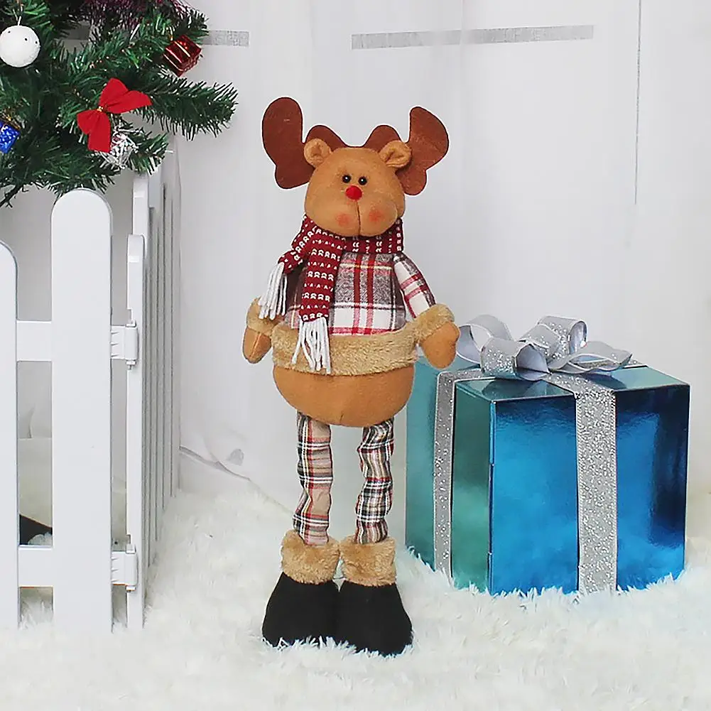 Рождественская кукла, украшение, инновационный Санта снеговик, длинные ноги, выдвижная кукла, фигурка, окно, рождественские украшения для дома