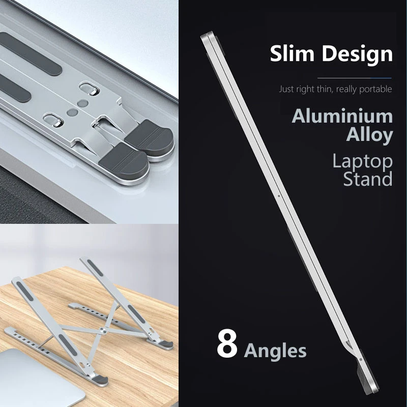 

Stand For Laptop 8 Angles Aluminum Adjustable Foldable Adjustable For Macbook Pro Air Notebook Tablet Holder Desk Stand 2 Color