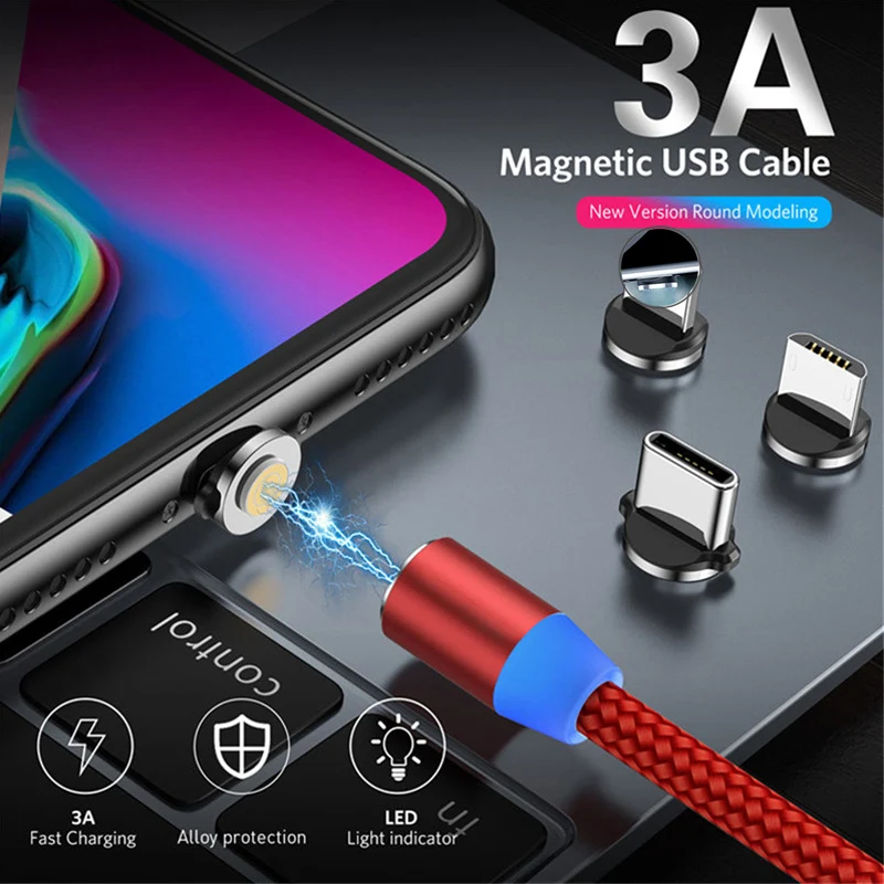 Магнитный Micro USB кабель Быстрая зарядка кабели для мобильных телефонов кабель для зарядного устройства кабель типа C магнит для iPhone usb зарядный провод