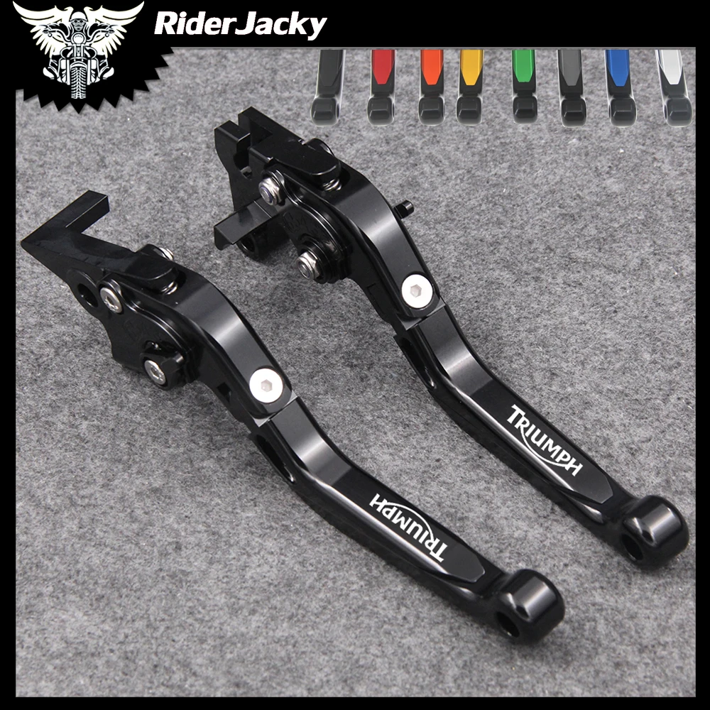 Складные Выдвижные рычаги тормоза мотоцикла RiderJacky для TRIUMPH BONNEVILLE /SE/T100/Black 2006-2015 11