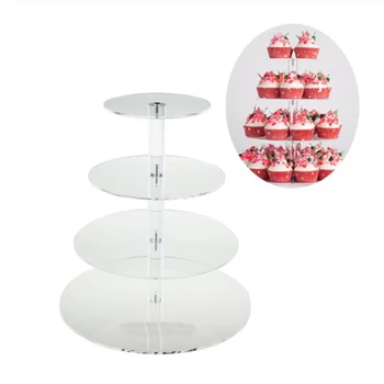 

3/4 Layer Cake Holder Round Acrylic Cupcake Stand Assemble Disassemble Home Birthday Party Tools Decor