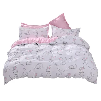 

Bedding Double Bed Quilt Cover Pillow Cover Three-Piece Set Adult Luxury Soft Comfortable Cute Print