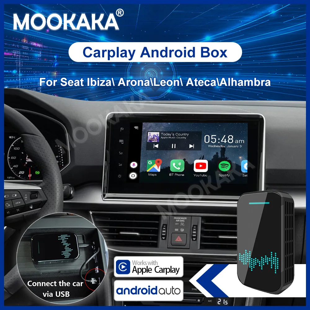 Универсальный Автомобильный мультимедийный плеер для SEAT Apple Carplay AI Box Android видео 32