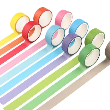 

10pcs/lot BH1088 Blinghero 15mmX5m Rainbow Solid Color Masking Washi Sticky Paper Tape Adhesive Printing DIY Scrapbooking Tape