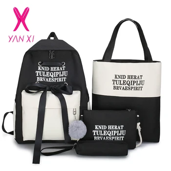 

Solid Backpack Brand High Quality Large Capacity Leisure or Travel Bag Water Proof Canvas School Bag for Teenage Girls Package