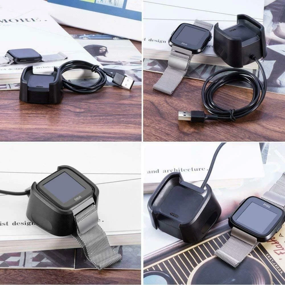 2 шт./компл. Смарт-часы зарядка через usb крэдл станция Мощность Зарядное устройство Док-станция Подставка Для Fitbit Versa-1 шт
