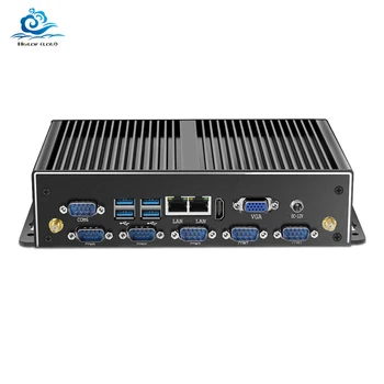 Fanless Industrial Mini PC Dual NIC LAN 6*COM Core i7 5500U i5 4200U Celeron J1900 Mini Compute Windows 10 Pro HD WIFI 6*RS232 1
