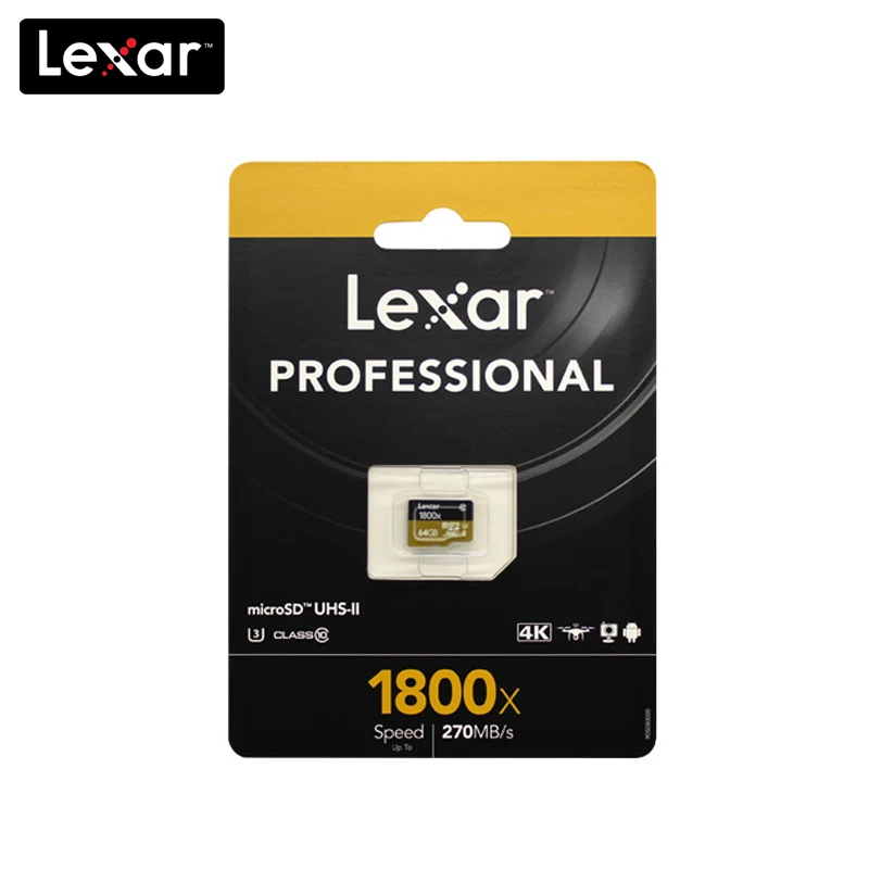 100% оригинальная карта Micro SD Lexar 1800x 32 ГБ 64 максимальная скорость чтения 270 детской