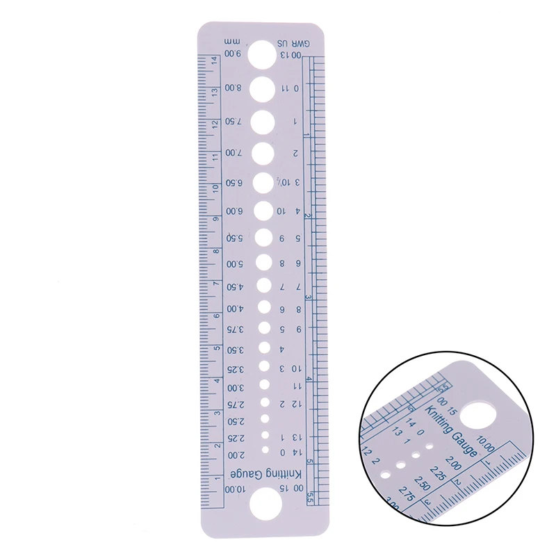 

1 Pc 2-10mm Sew Ruler Tools Knitting Needle Gauge Inch cm Ruler Tool
