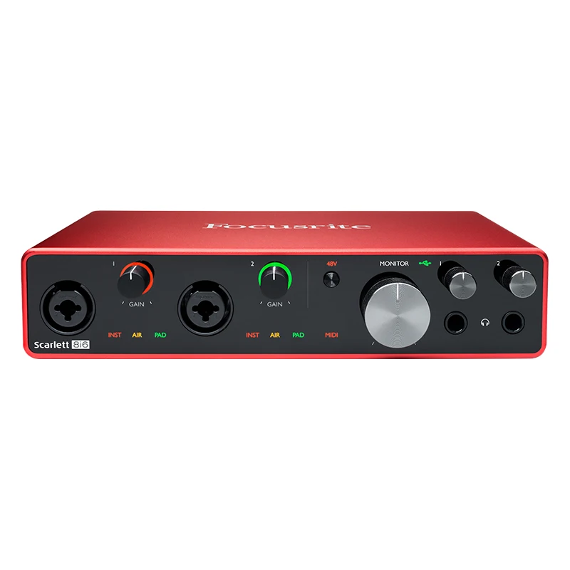 Обновленный Focusrite Scarlett 8i6 3rd Gen. 8 в/6 выход Внешний USB Запись Звуковая карта аранжировщик электрогитара аудио интерфейс