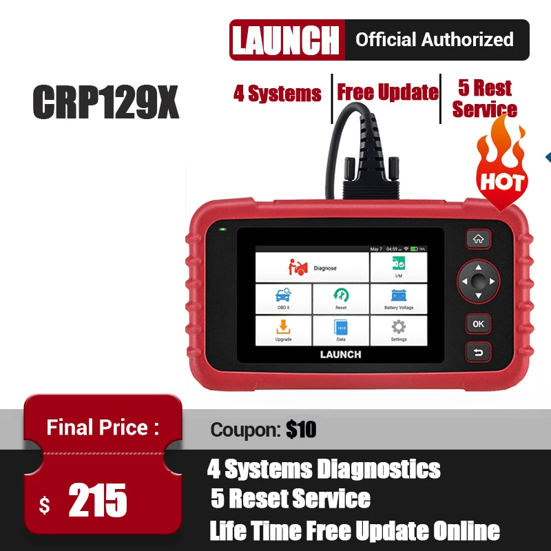 ABS SRS LAUNCH CR129X Scan Tool OBD2 Auto Diagnostic Service Scanner Code Reader ABS SRS LAUNCH CR129X Scan Tool OBD2 Auto Diagnostic Service Scanner Code Reader