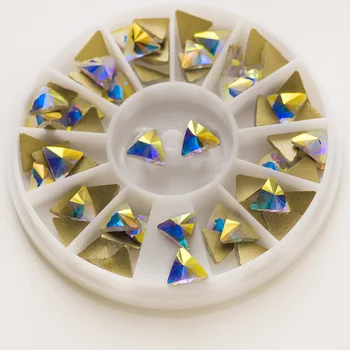 

20Pcs/Pack 3D Nail Art Rhinestone 5mm Size Triangle Shape Flatback Nail Glass Crystal DIY Nail Decorations For Nails