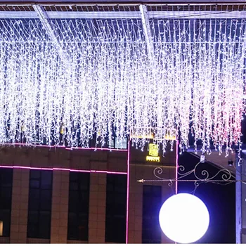 

Garland Christmas LED Curtain Icicle String Fairy Light 5 x 0.8m 216 LED Droop Outdoor Holiday Party Luces Led Decor #LR3