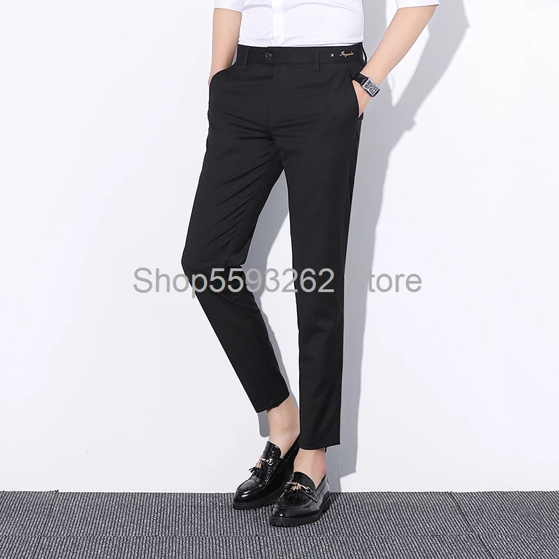 thin black trousers