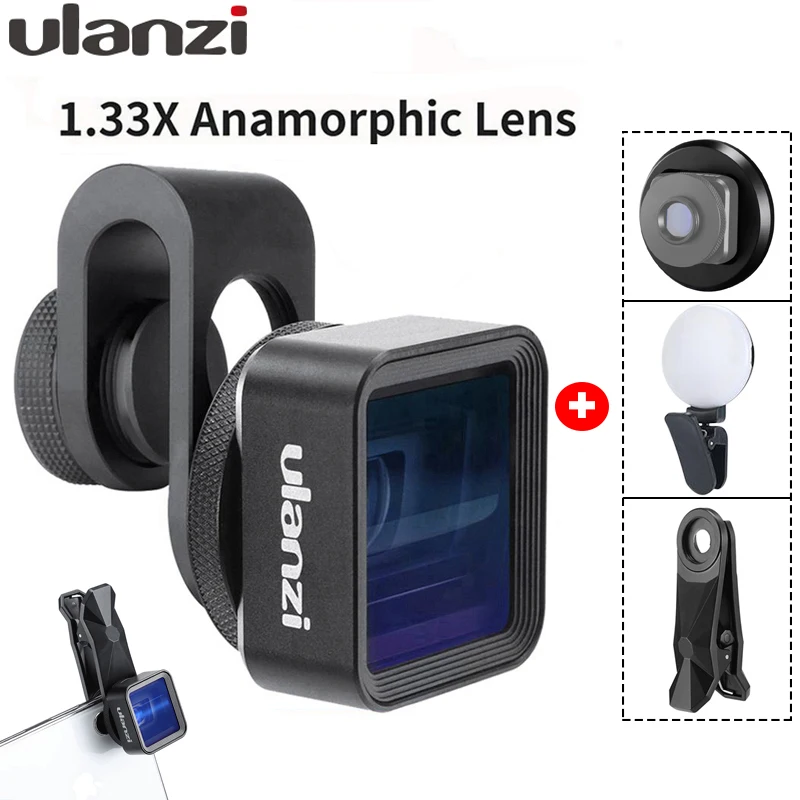 Цена Ulanzi анаморфный объектив для мобильного телефона 1.33X широкоэкранный видео широкоформатный Slr фильм видеомейкер Универсальный телефон объек...