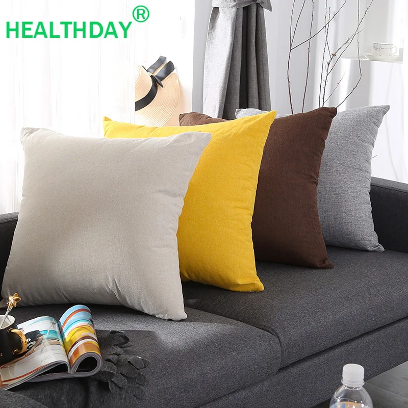 1 Piece Lumbar Support Back Pillow Two Size Thick Plain Sofa