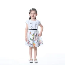 Платья для девочек детское летнее платье для девочек, платье без рукавов с принтом платье принцессы для девочек детская одежда 3, 4, 5, 6, 7, 8, От 9 до 10 лет