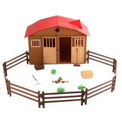 Scène de cabine de ferme, modèle de grange pliante, ensemble de jeu, portes, clôtures, faux accessoires de maison, jouets d'apprentissage pour enfants, 25 pièces, 2022 