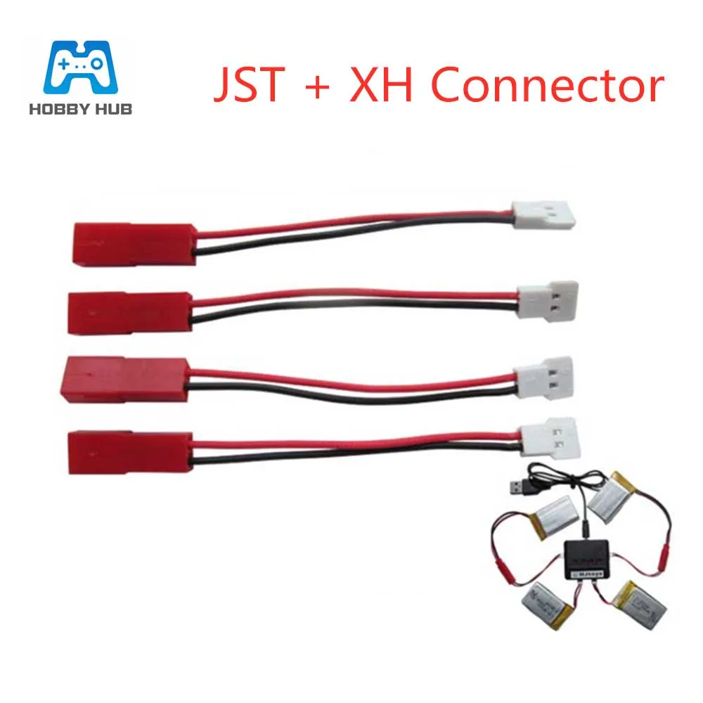 

4pcs/lot Cable for Syma X5C Udi U818 MJXRC X400 Charger Connectors line/Wiring of four axis Lipo battery JST and XH plug