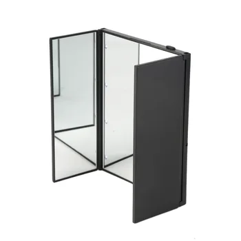 

Brand New and High Guality 1 pcs Super Bright LED Lights Foldable Triple Mirror With Magnetic Opening Makeup Mirrors